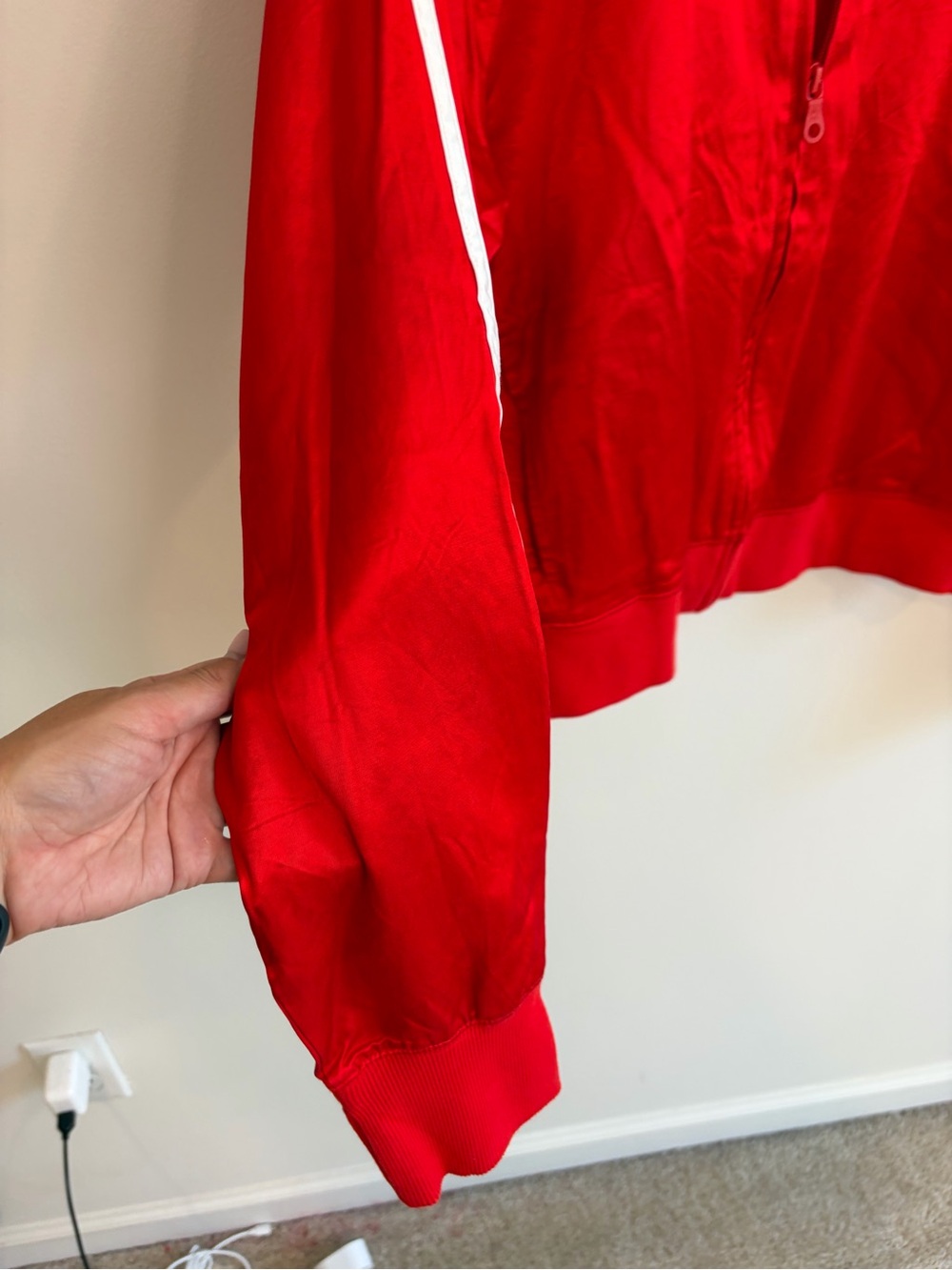 Offline by Aerie You’Re a Winner Satin Track Jacket in Red - Women's Size Medium - Picture 11 of 14